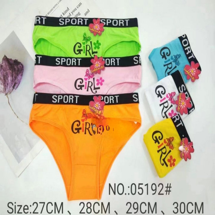 0.34 Dollar Model XMK028 Panties Wholesale Cute Students Girls Sexy Kids Little Girls Thong Underwear With Colors