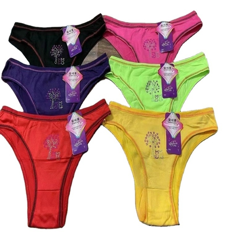 0.3 Dollar Model XMK011 Panties Wholesale Cute Students Girls Sexy Bikini Sexy Kids Thong Panties With Colors