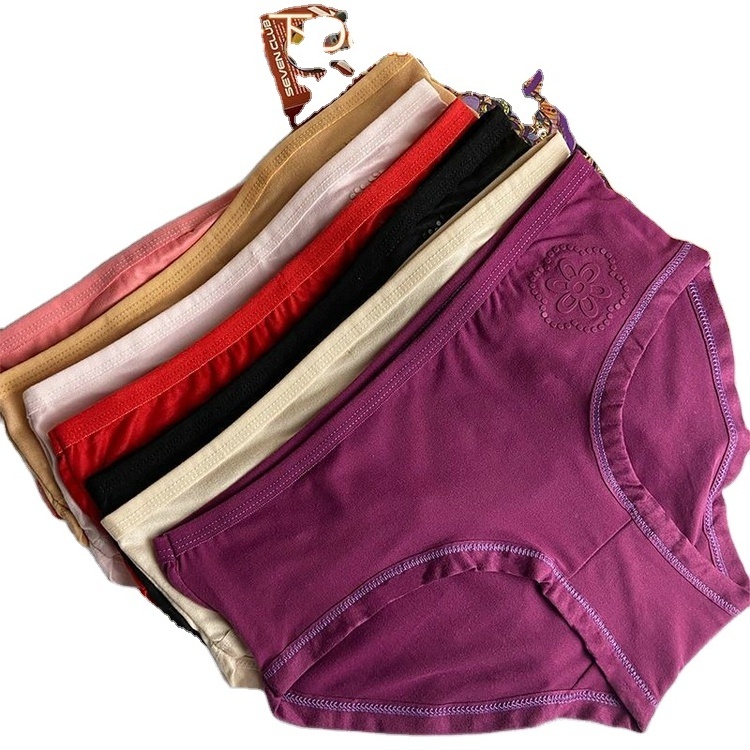 0.3 Dollar Model ZHK002 Waist 35cm Factory Wholesale Cotton Ladies Stock Ready Custom Women Underwear Panties