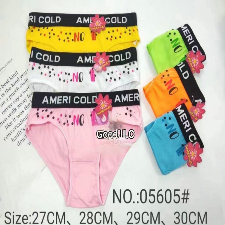 0.34 Dollar Model XMK028 Panties Wholesale Cute Students Girls Sexy Kids Little Girls Thong Underwear With Colors