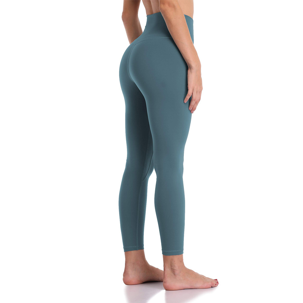 Wholesale 80 Nylon 20 Spandex Women Workout Fitness Gym Wear Clothes Yoga Pants Leggings Waisted Nude Feel with Pockets