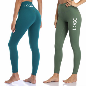 Wholesale 80 Nylon 20 Spandex Women Workout Fitness Gym Wear Clothes Yoga Pants Leggings Waisted Nude Feel with Pockets