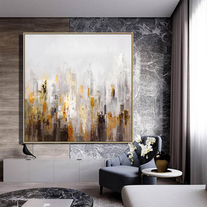 Wall Hanging Decoration Handmade Acrylic Gold Artwork Modern Art Building Abstract Oil Painting