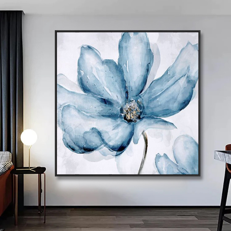 Handmade Modern Canvas White Simple Flower Wall Art Oil Painting Designs For Bedroom Decor Pictures