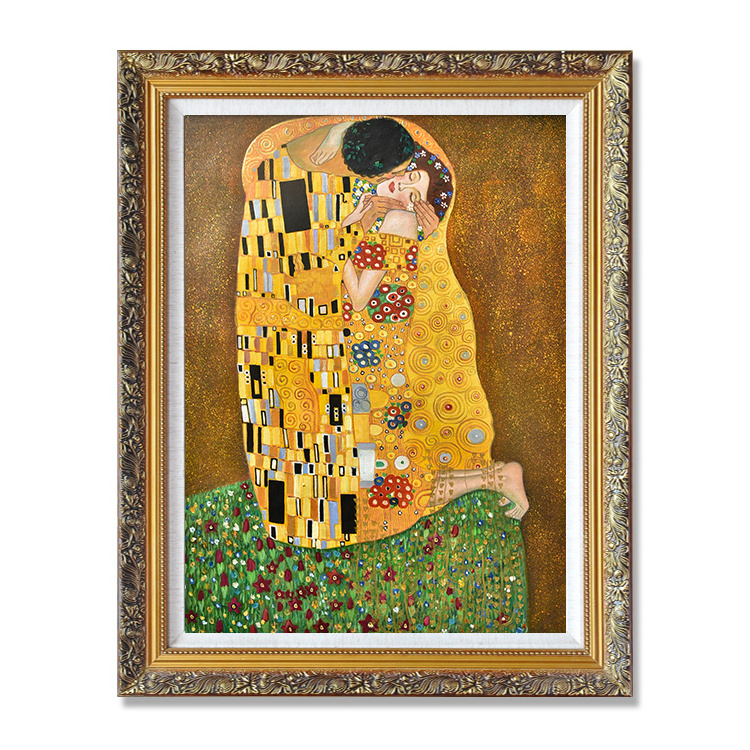 Wholesale Museum Quality Handmade Old Masterpiece The Kiss By Klimt Famous Painting Canvas Reproduction Art