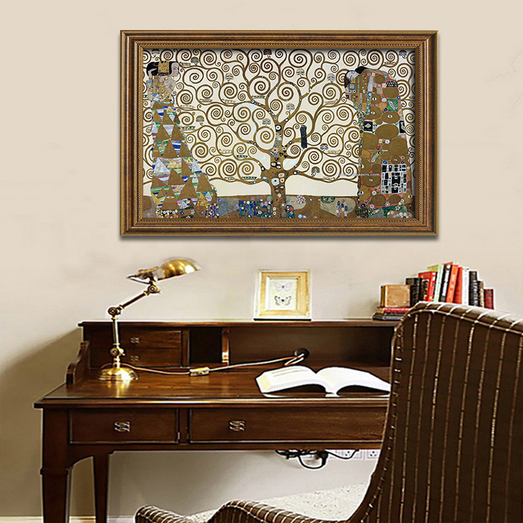 Handmade Museum Quality Famous Artists Reproduction Art Tree Of Life Gustav Klimt Painting