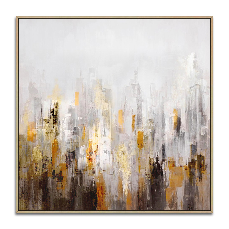 Wall Hanging Decoration Handmade Acrylic Gold Artwork Modern Art Building Abstract Oil Painting