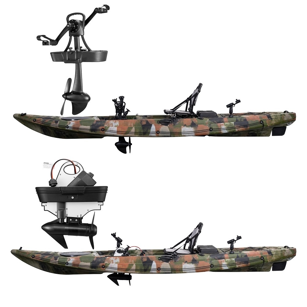 4.1 Meter Single Kayak Sit on Top Fishing Kayak Rowing Boat Sea Kayak with Electric Motor and Pedal Drive