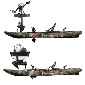 4.1 Meter Single Kayak Sit on Top Fishing Kayak Rowing Boat Sea Kayak with Electric Motor and Pedal Drive