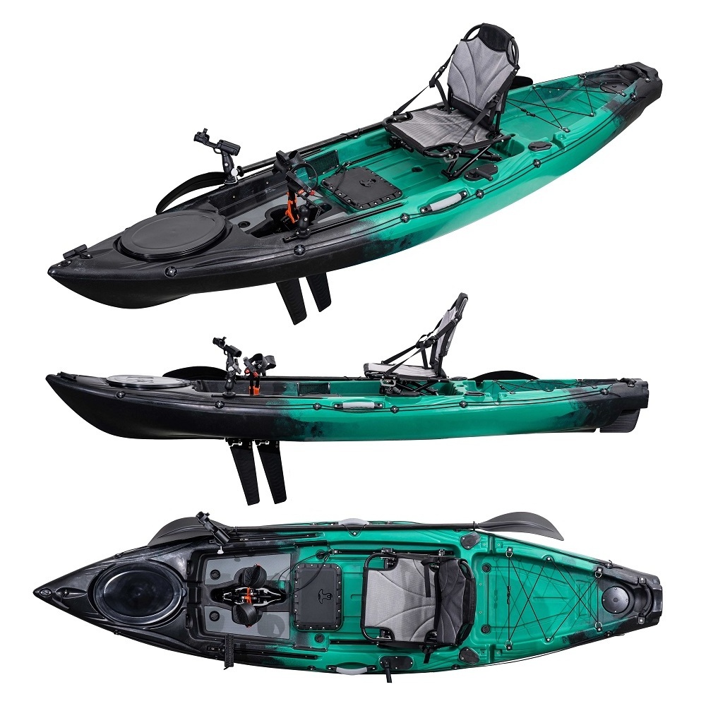 3.2 Meter Sit On Top Canoe Boat Motorized Fishing Kayak with Flap Pedal and Electric Motor