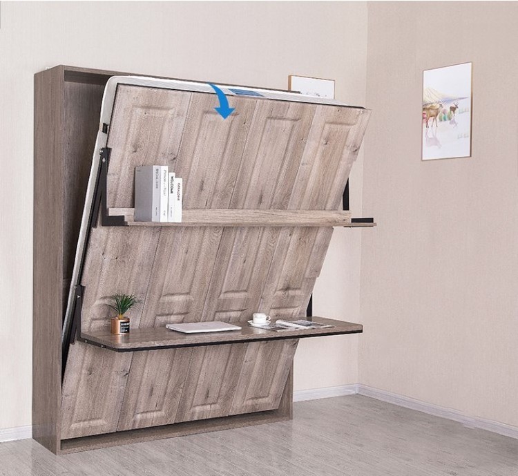 Wooden material modern simple folding bed hidden bed/invisible bed / folding bed with desk for bedroom furniture