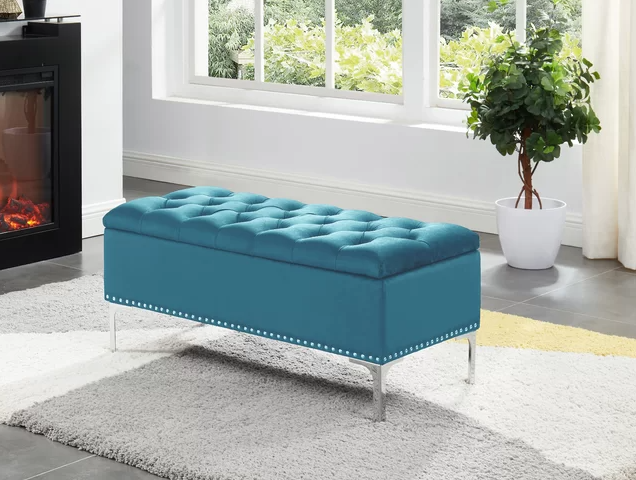 European Classical Fabric Living Room Furniture ottoman storage bench With Competitive Price