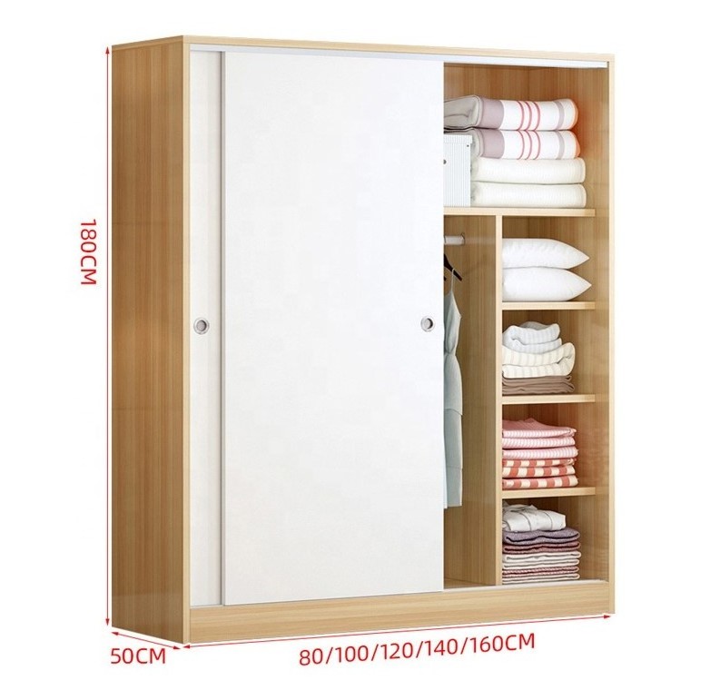 Modern and simple wardrobe wooden kids sliding door wardrobe armoire