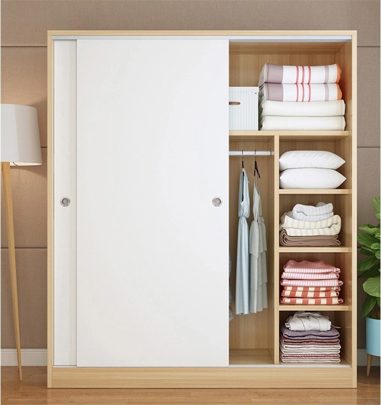 Modern and simple wardrobe wooden kids sliding door wardrobe armoire