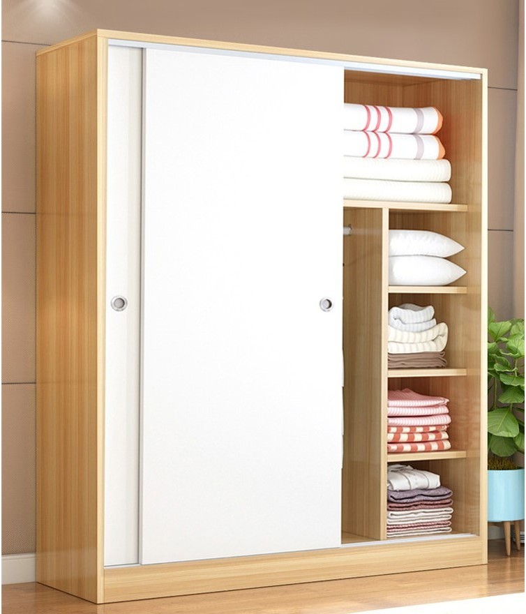 Modern and simple wardrobe wooden kids sliding door wardrobe armoire