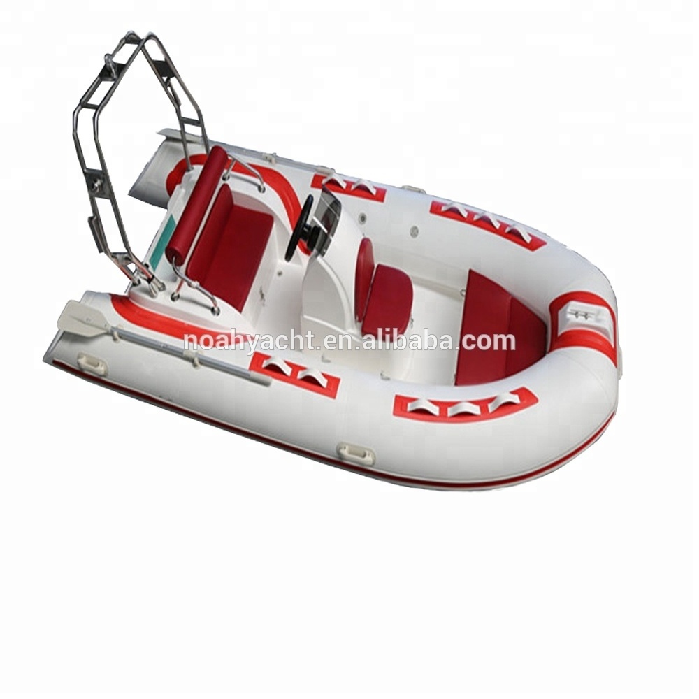 3.9m Rigid fiberglass Deep V fishing boat inflatable rib boats with center console