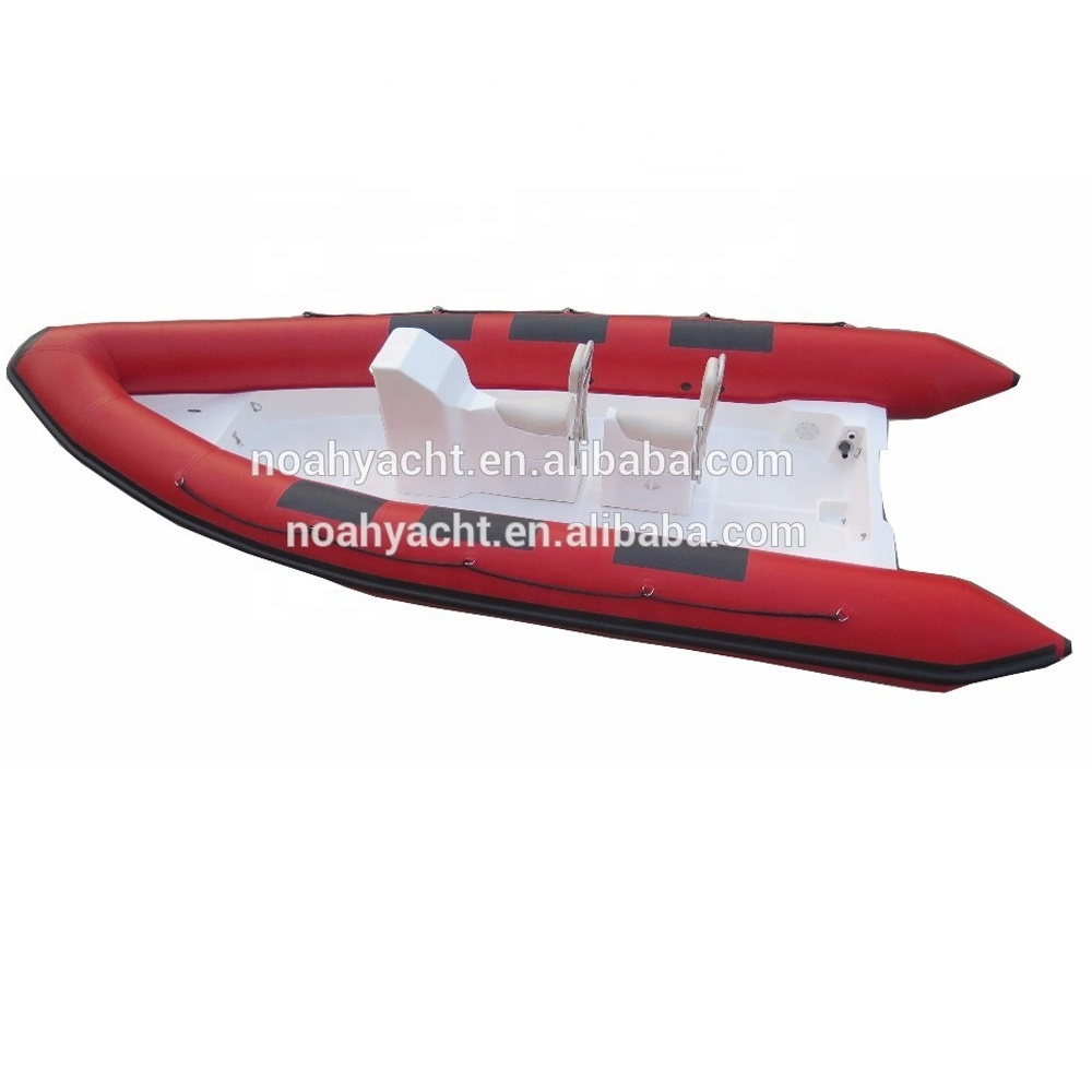 CE 6.4m PVC or Hypalon Material Luxury Fiberglass Hull Boat Rigid Inflatable Boat With CE