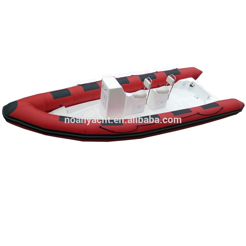 CE 6.4m PVC or Hypalon Material Luxury Fiberglass Hull Boat Rigid Inflatable Boat With CE