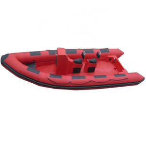 CE 6.4m PVC or Hypalon Material Luxury Fiberglass Hull Boat Rigid Inflatable Boat With CE