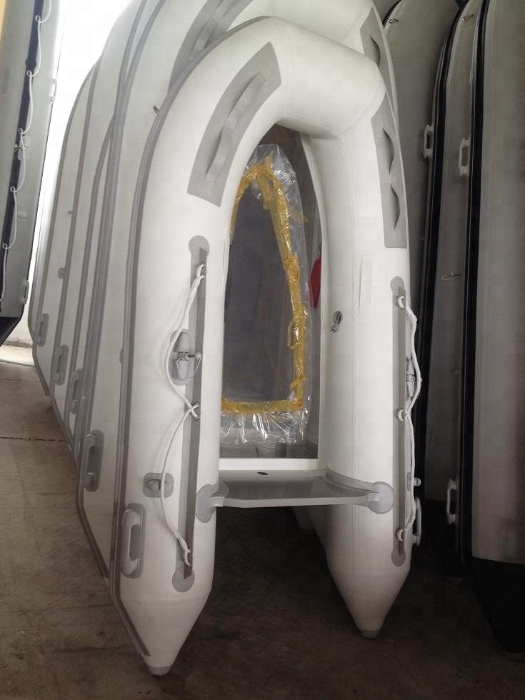 (CE) PVC and Hypalon clear bottom inflatable boat with transparent floor