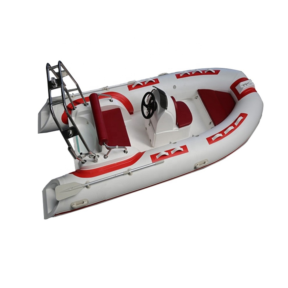 3.9m Rigid fiberglass Deep V fishing boat inflatable rib boats with center console