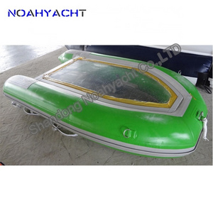 transparent floor glass bottom inflatable boat