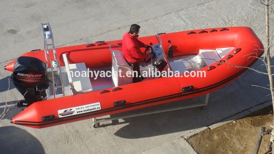 Made in China Big17ft PVC or Hypalon center console aluminum rigid boats for sale