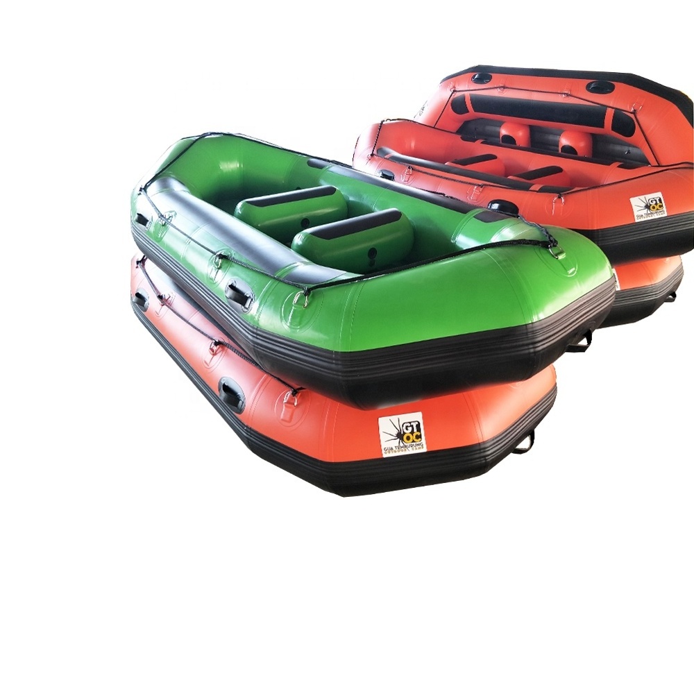 Heavy duty double floor river boat whitewater rafting 8 persons river raft rowing boat for sale