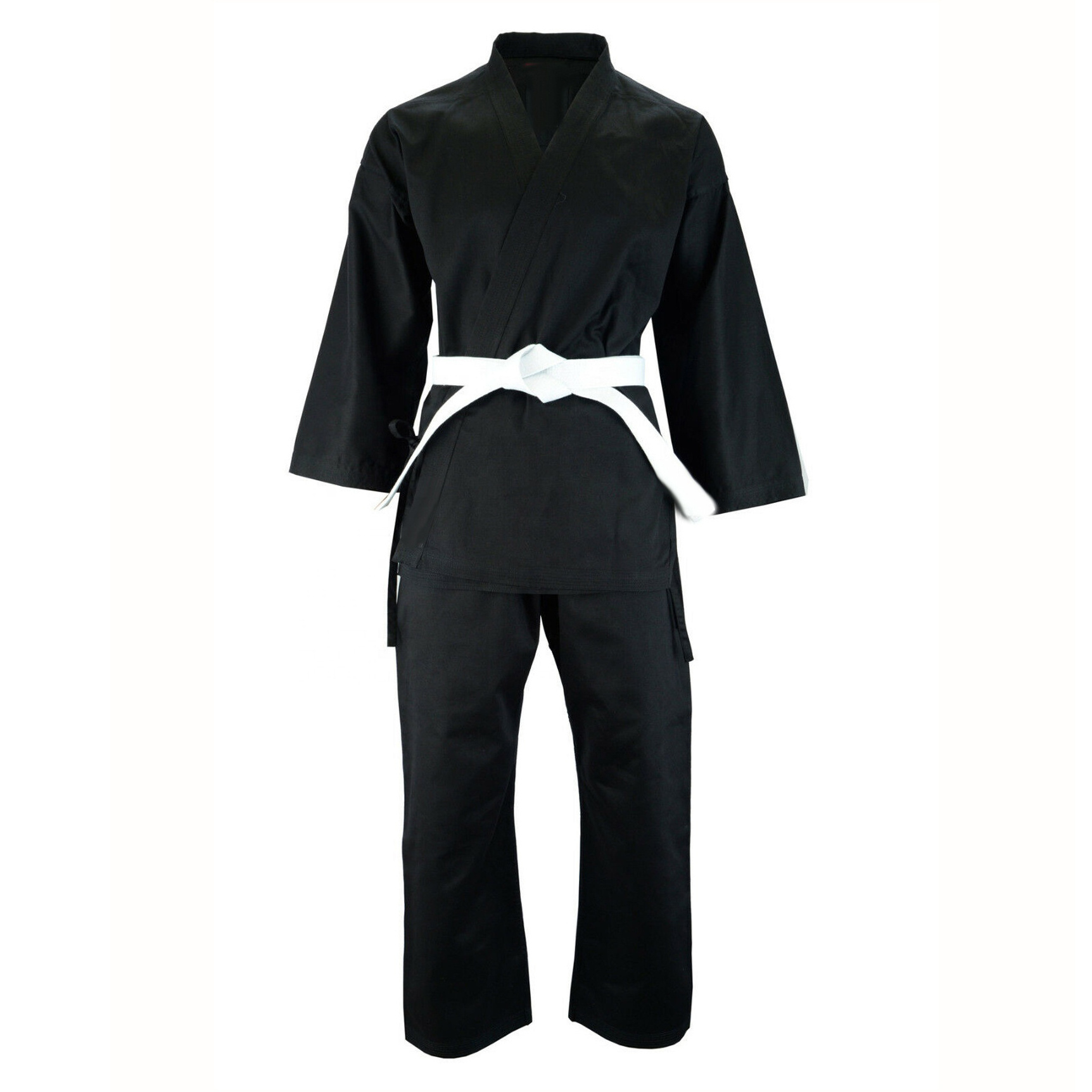 wholesale custom made OEM Light weight Martial Arts Suits Black Karate Uniform Gi with belt Custom karate uniform custom logo