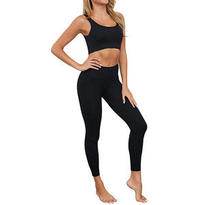 Wholesale Multi-colors Plus Size Women Workout Gym Sets Adjustable Bra Leggings Performance Yoga Sets with customized logo