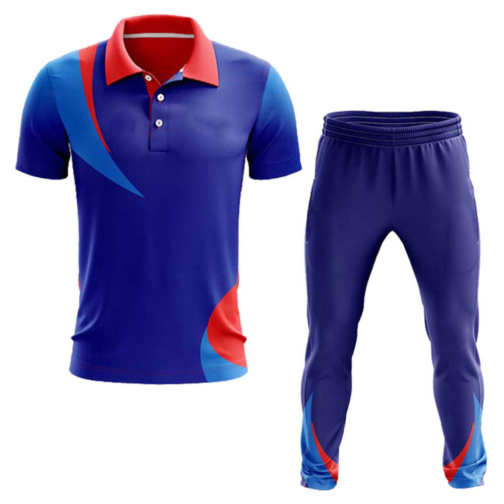 custom made OEM NEW  TOP  Latest Design 100% Polyester Cricket Jersey And Pant Cricket Uniform Cheap Price Cricket Uniform