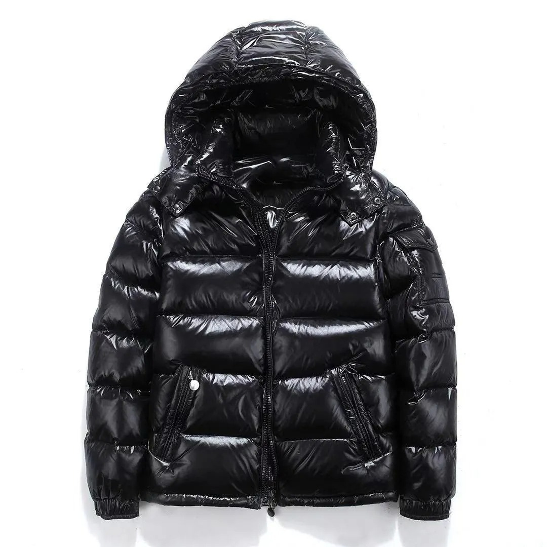 Down Coat Bomber Shiny Puffer Men's Jacket 2023 Factory Made New Design Men's Bright Face Trend Hooded Short Thick Winter Casual