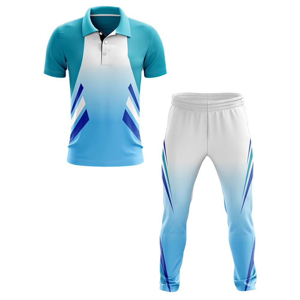 custom made OEM NEW  TOP  Latest Design 100% Polyester Cricket Jersey And Pant Cricket Uniform Cheap Price Cricket Uniform