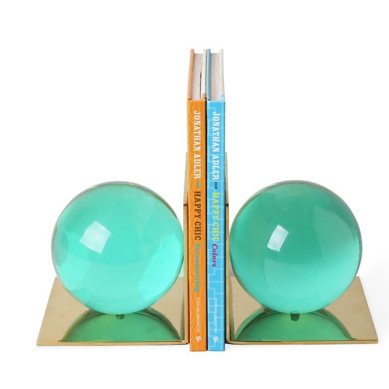 Noble Manufacturer Green Jade Crystal Ball On Mirror Metal Base Custom Bespoke Logo Business School Office Desk Gift Bookend