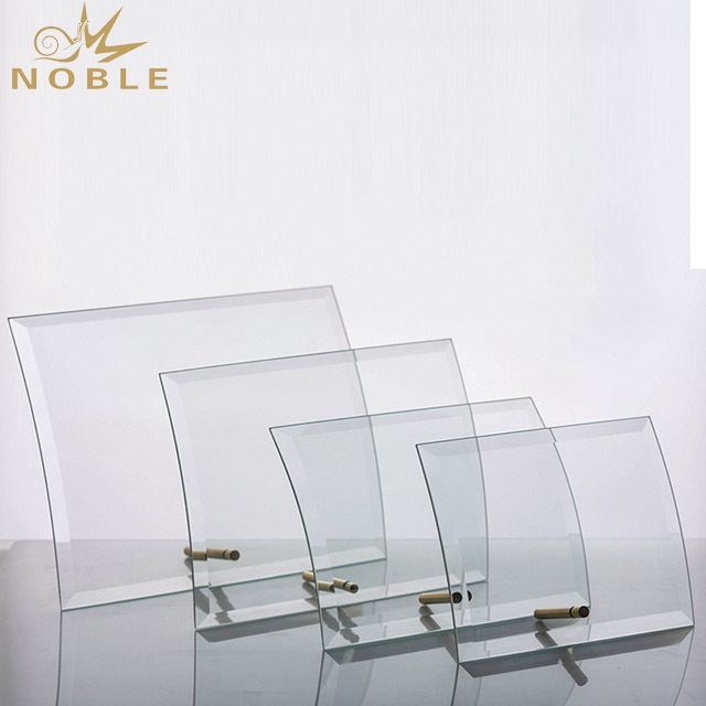 2021 NOBLE Wholesale Custom Engraved Blank Curved Screen Crystal Glass Bent Plaques Award