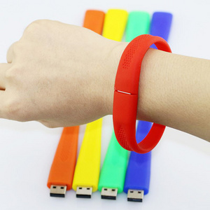 promotional gifts silicon bracelet usb flash drives soft rubber wristband usb drives with logo printing