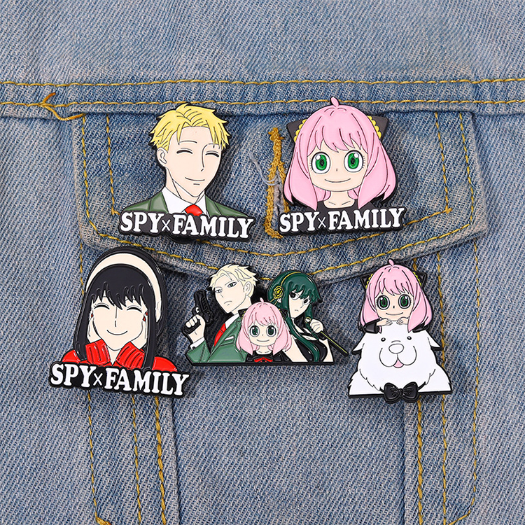 Wholesale cheap metal plated anime badge cute cartoon lapel custom soft enamel pins