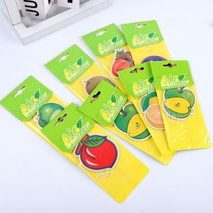 Cheap high quality fruit cotton paper air freshener blank sublimation large custom packaged paper die cut air fresheners