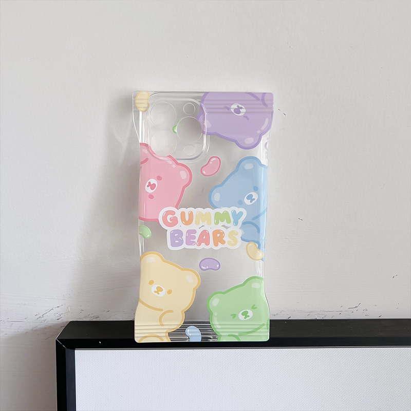 Promotional high quality gifts cute bear candy bag mobile phone case for friends