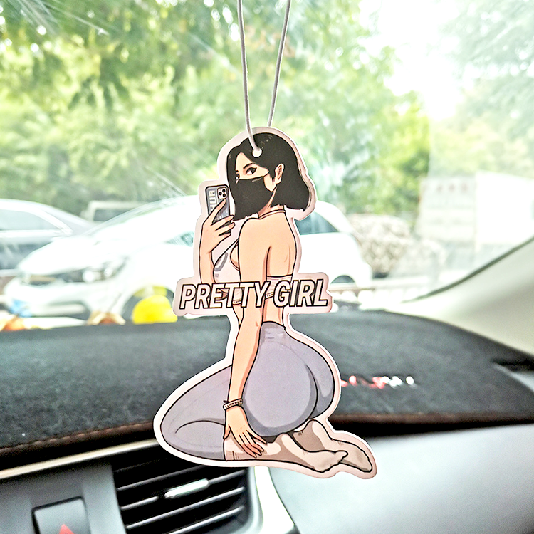 No MOQ Colorful custom sexy girl fragrance car perfume card scented paper air freshener for car