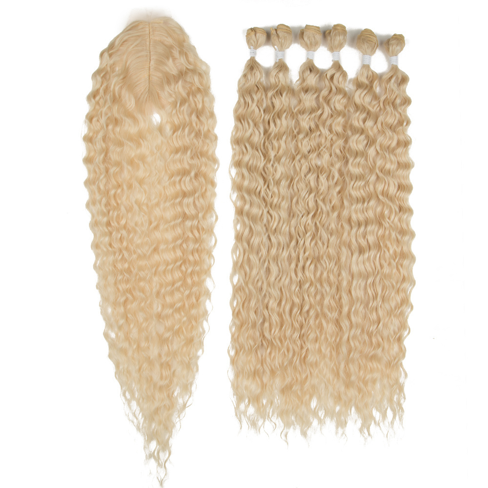 Rebecca High quality premium fiber body wave ombre blonde bundles rattan weaving material pictures synthetic weave hair packs