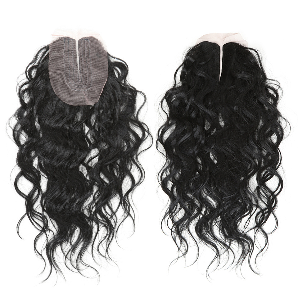 Synthetic Hair 16-20 inches 7 Pieces Black Blonde Weaving body wave bundles 6 Bundles With Closure Lace For Black Women