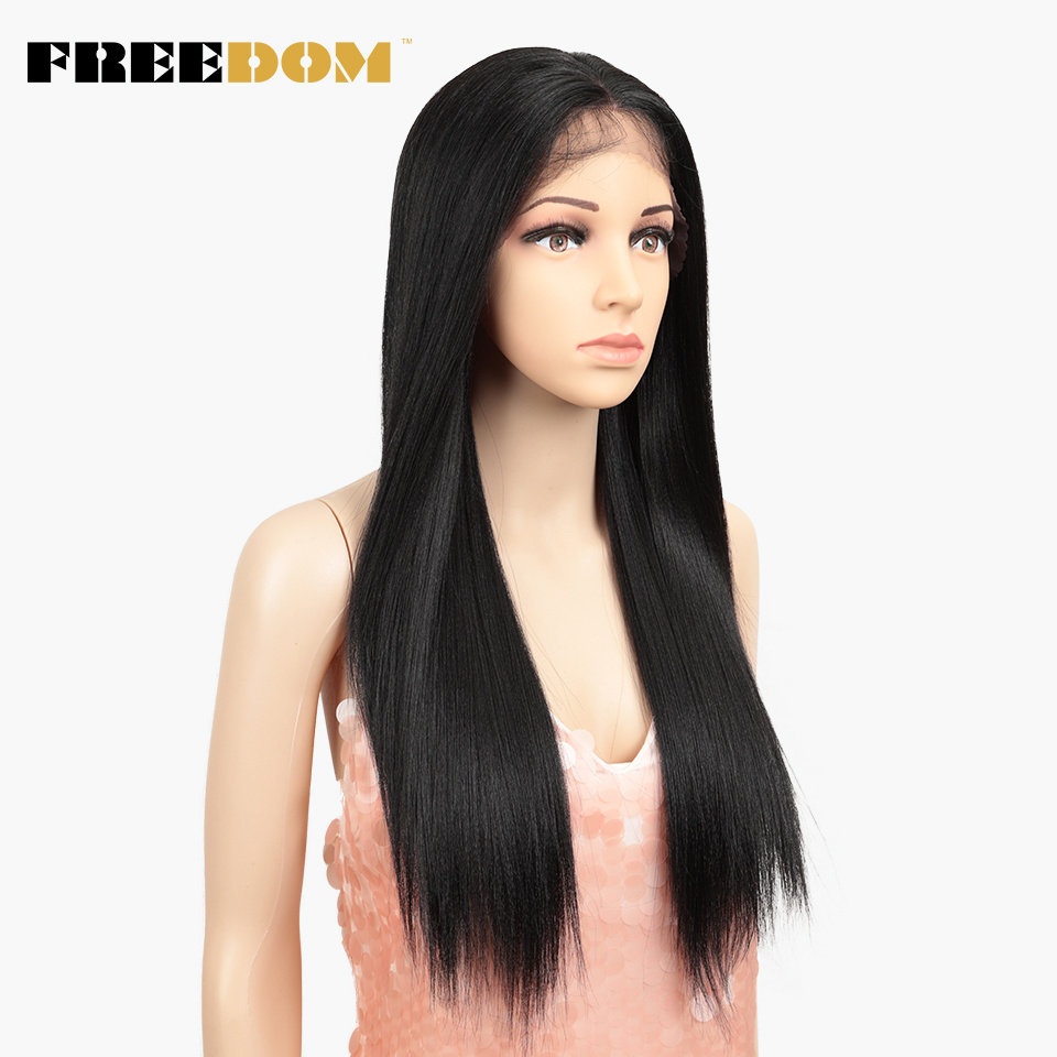 Freedom 613 High Quality Straight Hair Wig for Black Women High Temperature Ombre Color Hair Synthetic Hair Wig Blonde 613 Etc