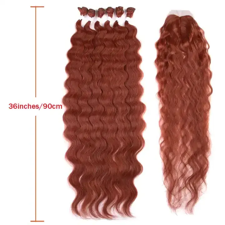 Rebecca High quality premium fiber body wave ombre blonde bundles rattan weaving material pictures synthetic weave hair packs