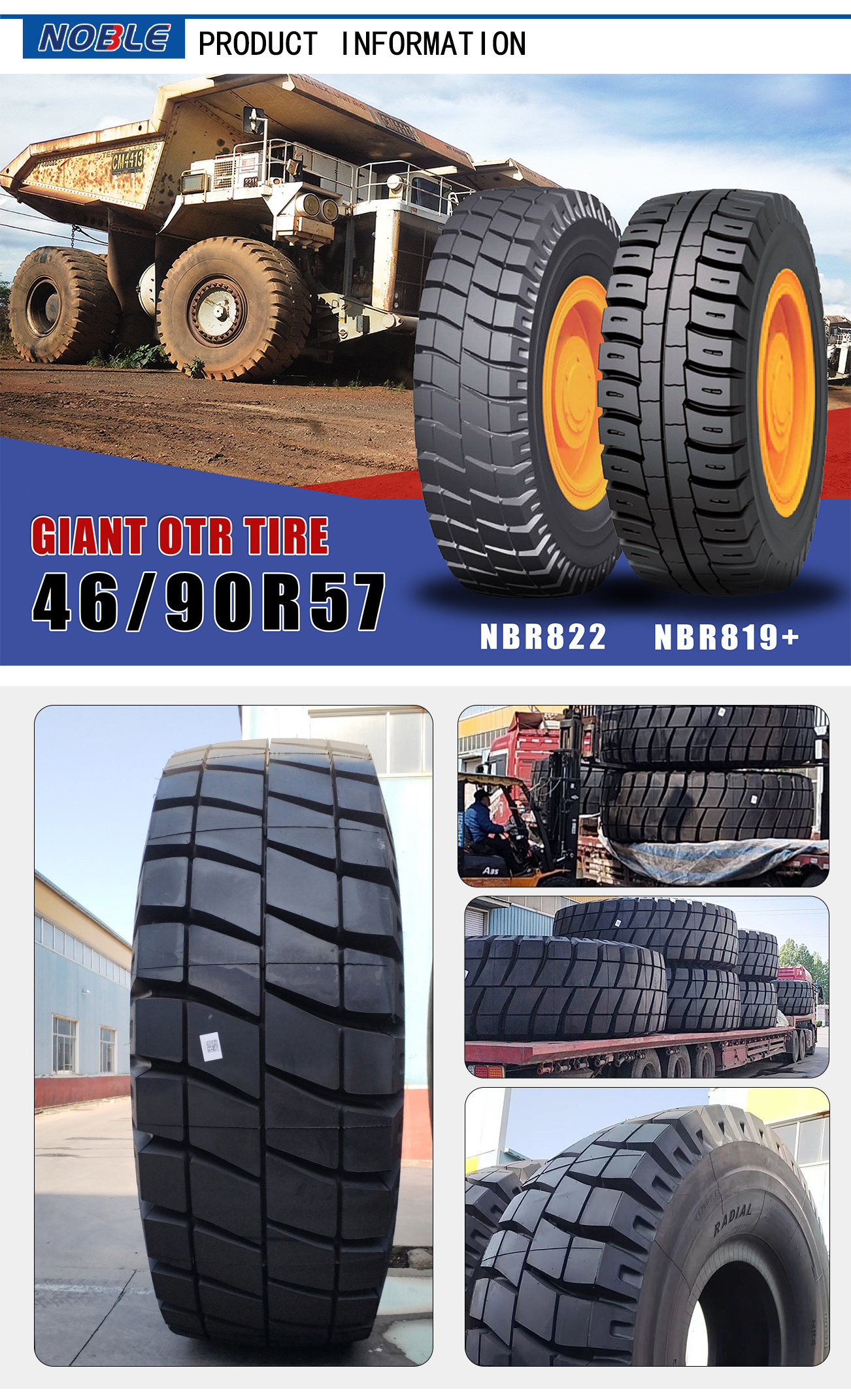 China Radial Giant OTR Tyre 27.00R49 30.00R51 33.00R51 45/65R45 42/90R57 50/80R57 for Rigid Dump Truck