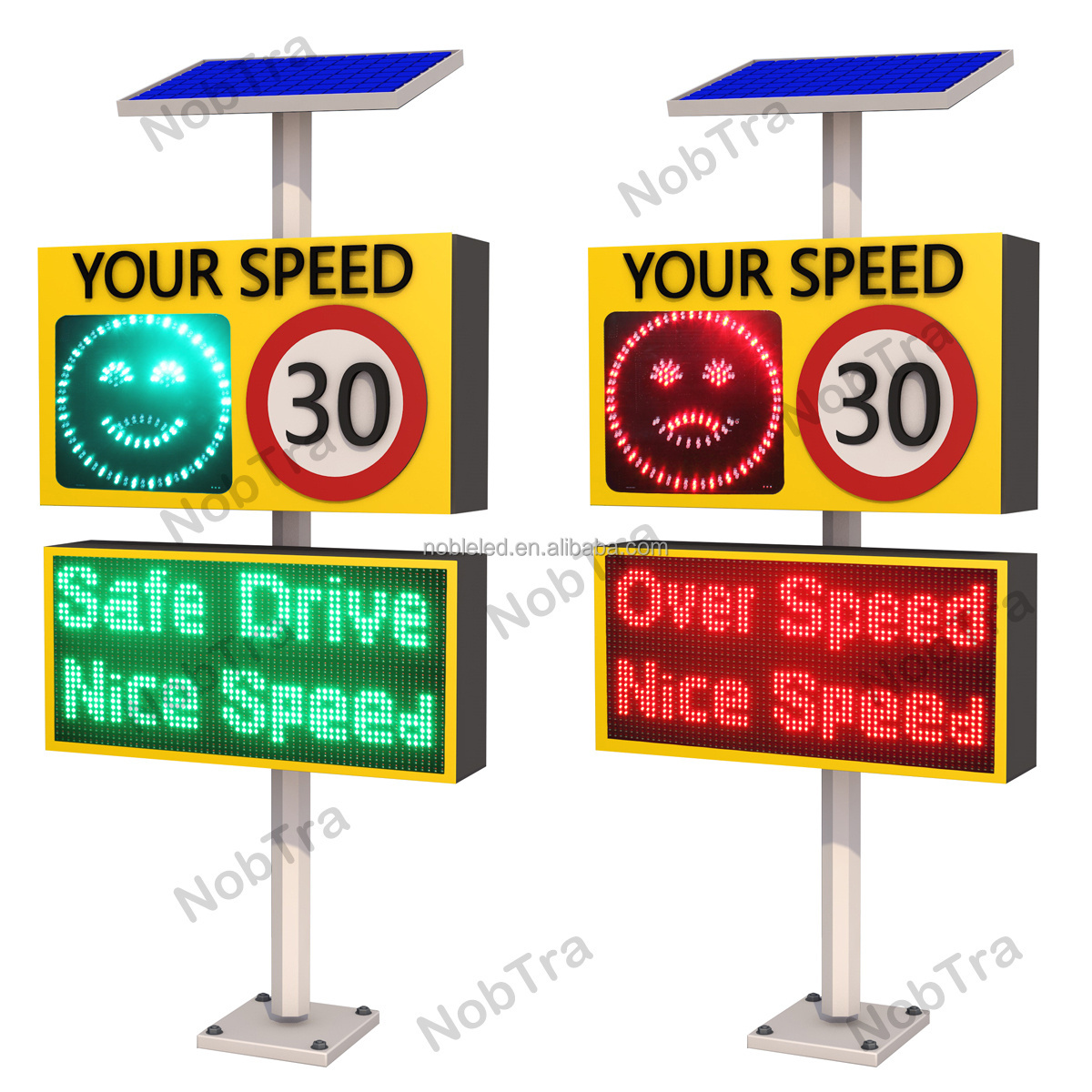 High Sensitiviity Vehicle Speed Feedback Sign with Speed Radar Detector Built in