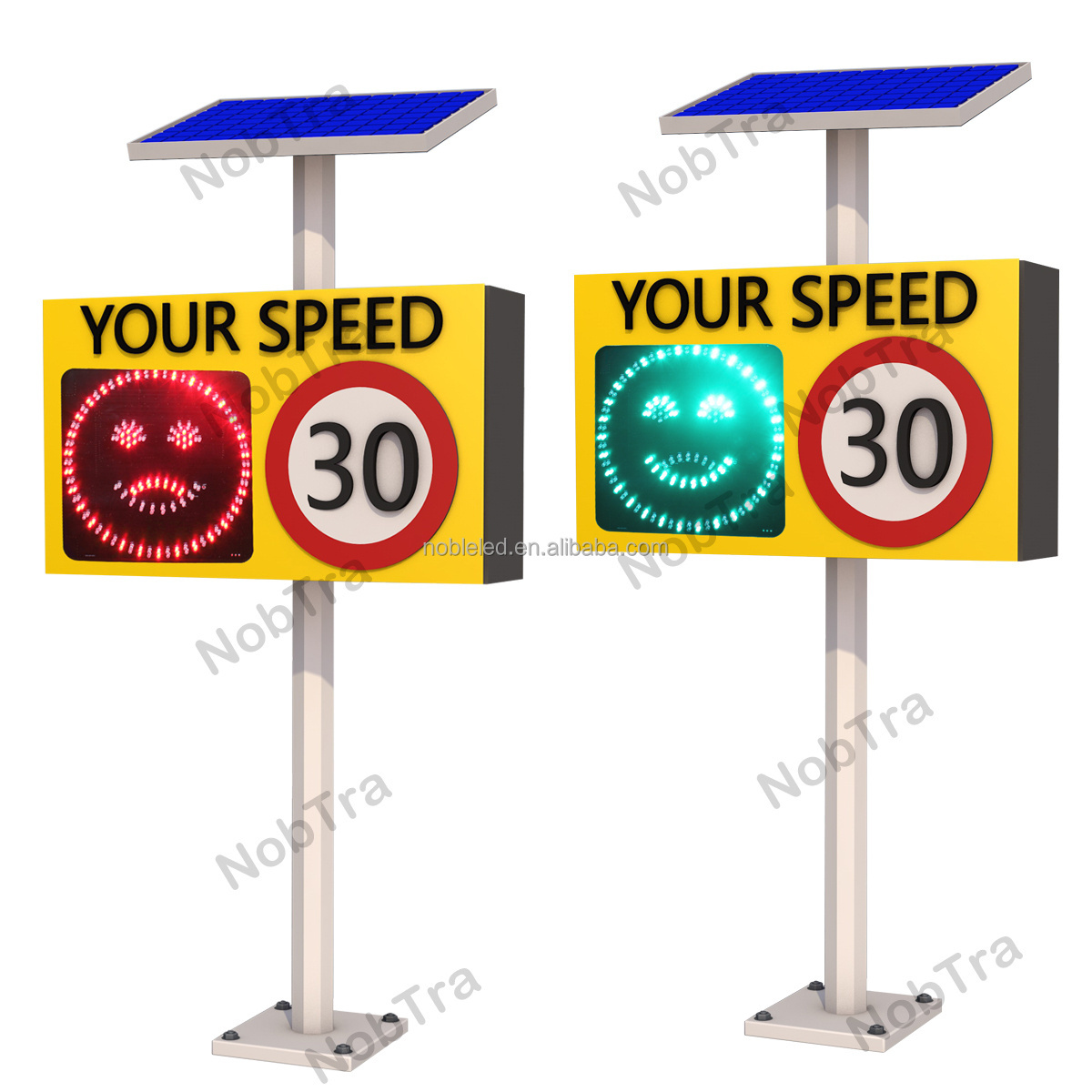 High Sensitiviity Vehicle Speed Feedback Sign with Speed Radar Detector Built in