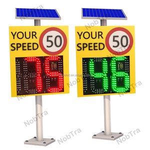 Road Warning LED Solar Radar Speed Feedback Sign with Speed Radar Detector