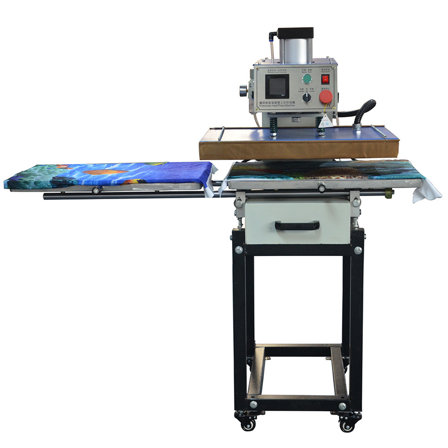 Guangzhou Manufacturer Pneumatic Bottom Platen Moving Printing Combo Sublimation Heat Press Machine