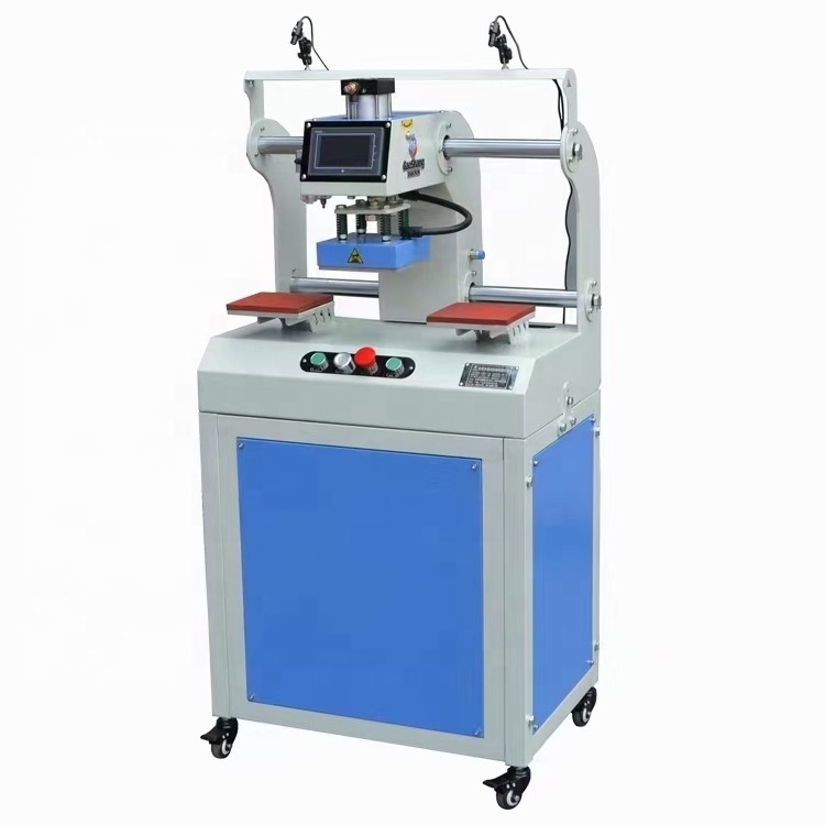 sublimation pneumatic PLC system digital printing double station label Automatic  heat press machine for t shirt leather logo 1